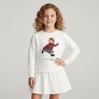 Girls Ivory Polo Bear Sweatshirt Dress, 1, hi-res