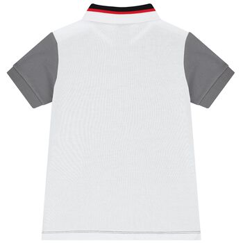 Boys Black & White Logo Polo Shirt