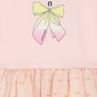 Younger Girls Pink Bow Chiffon Dress, 1, hi-res