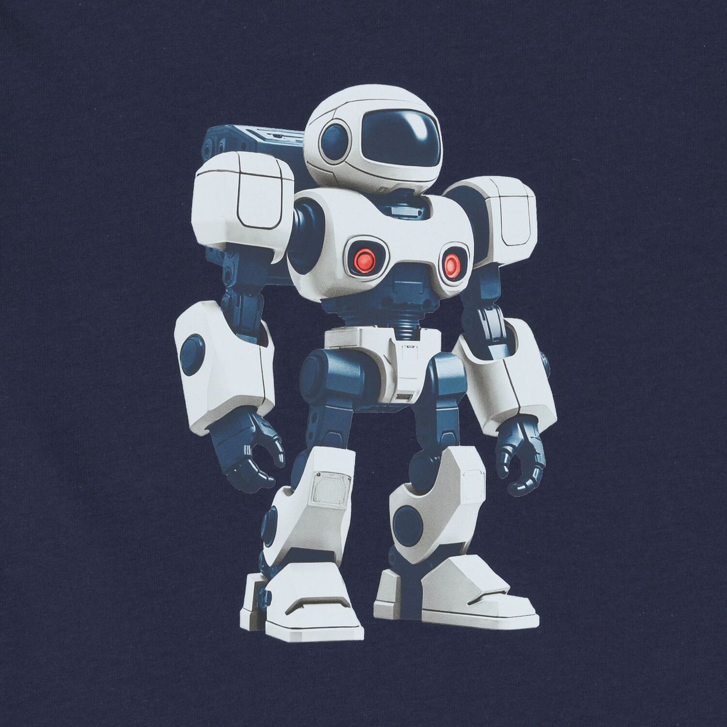 Boys Navy Blue Robot T-Shirt, 2, hi-res
