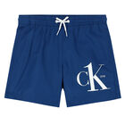 Boys Blue Logo Swim Shorts, 3, hi-res