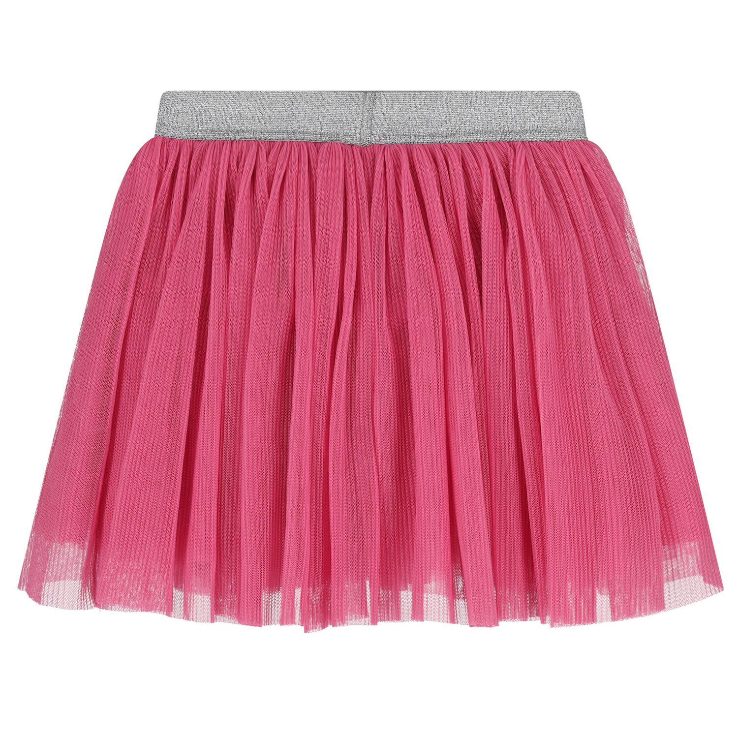 Girls Pink Pleated Tulle Skirt , 1, hi-res