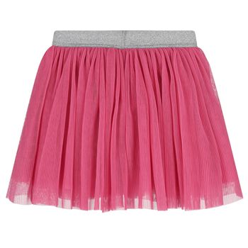 Girls Pink Pleated Tulle Skirt 