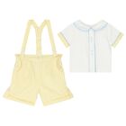 Baby Boys White & Yellow Shorts Set, 1, hi-res