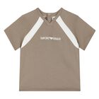 Younger Boys Beige Logo T-Shirt, 1, hi-res