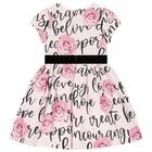Girls Pink Floral Dress, 1, hi-res
