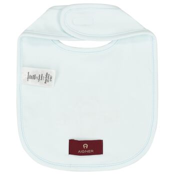Baby Boys Blue Logo Bib