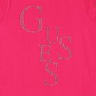 Girls Black Diamante Logo T-Shirt, 1, hi-res