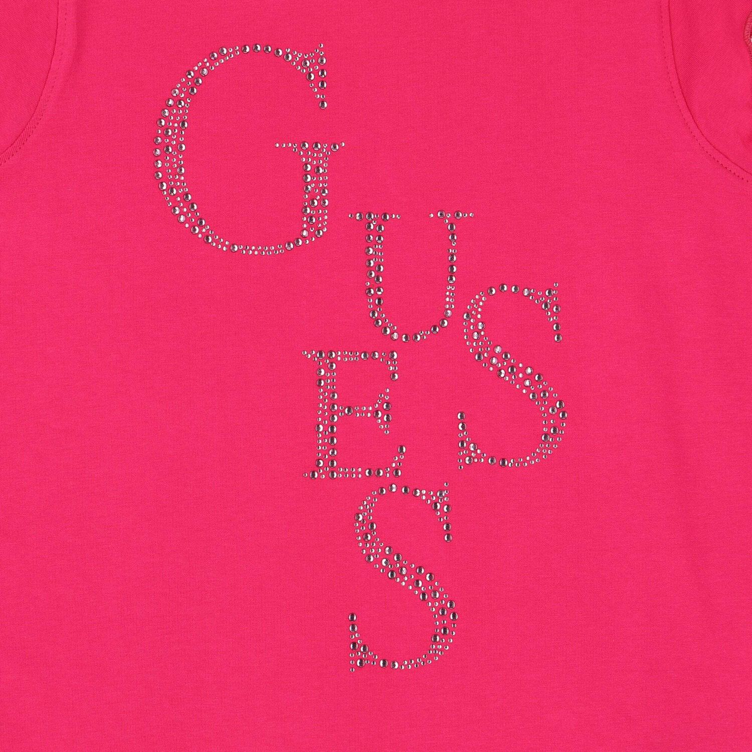 Girls Black Diamante Logo T-Shirt, 1, hi-res