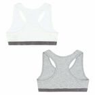 Girls Grey & White Bra Tops (2 Pack), 1, hi-res
