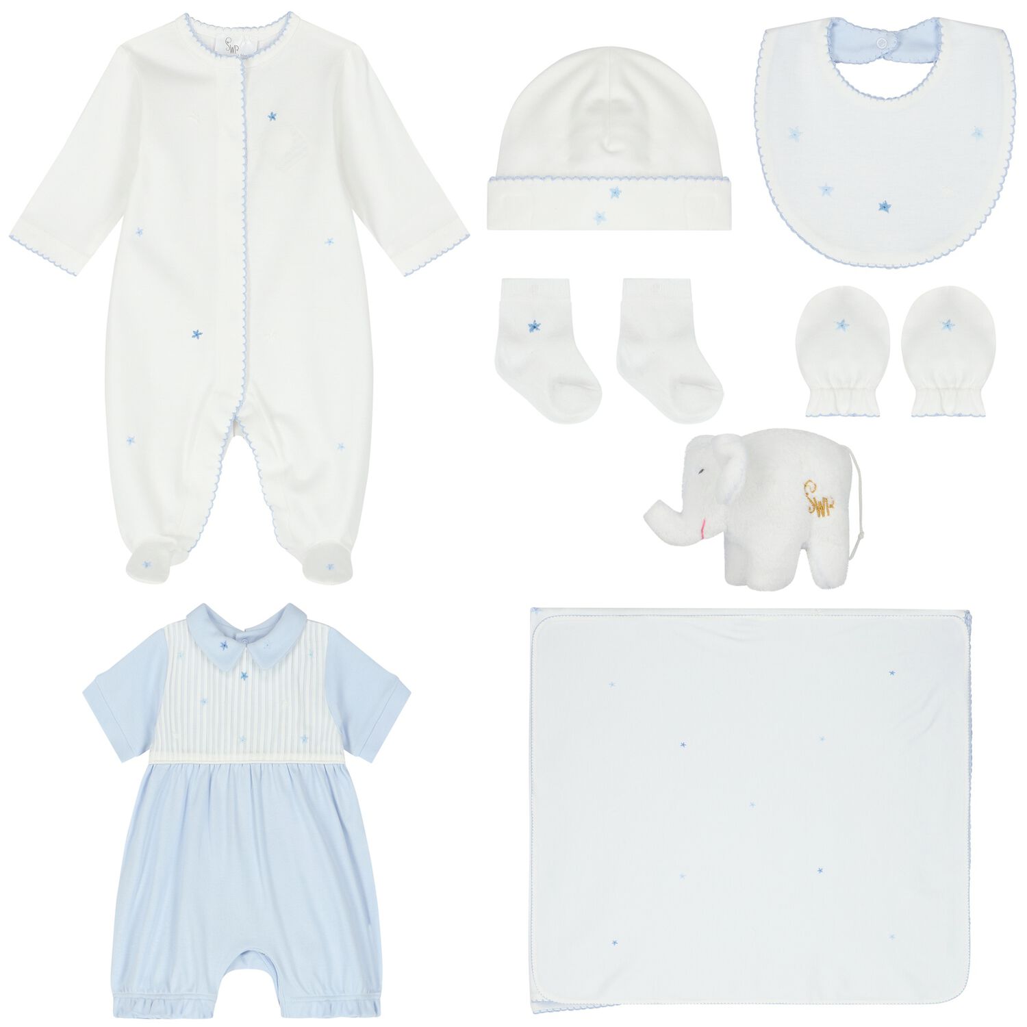 Baby Boys White & Blue Logo Gift Set, 1, hi-res image number null