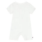 Baby Boys White Logo Romper, 2, hi-res