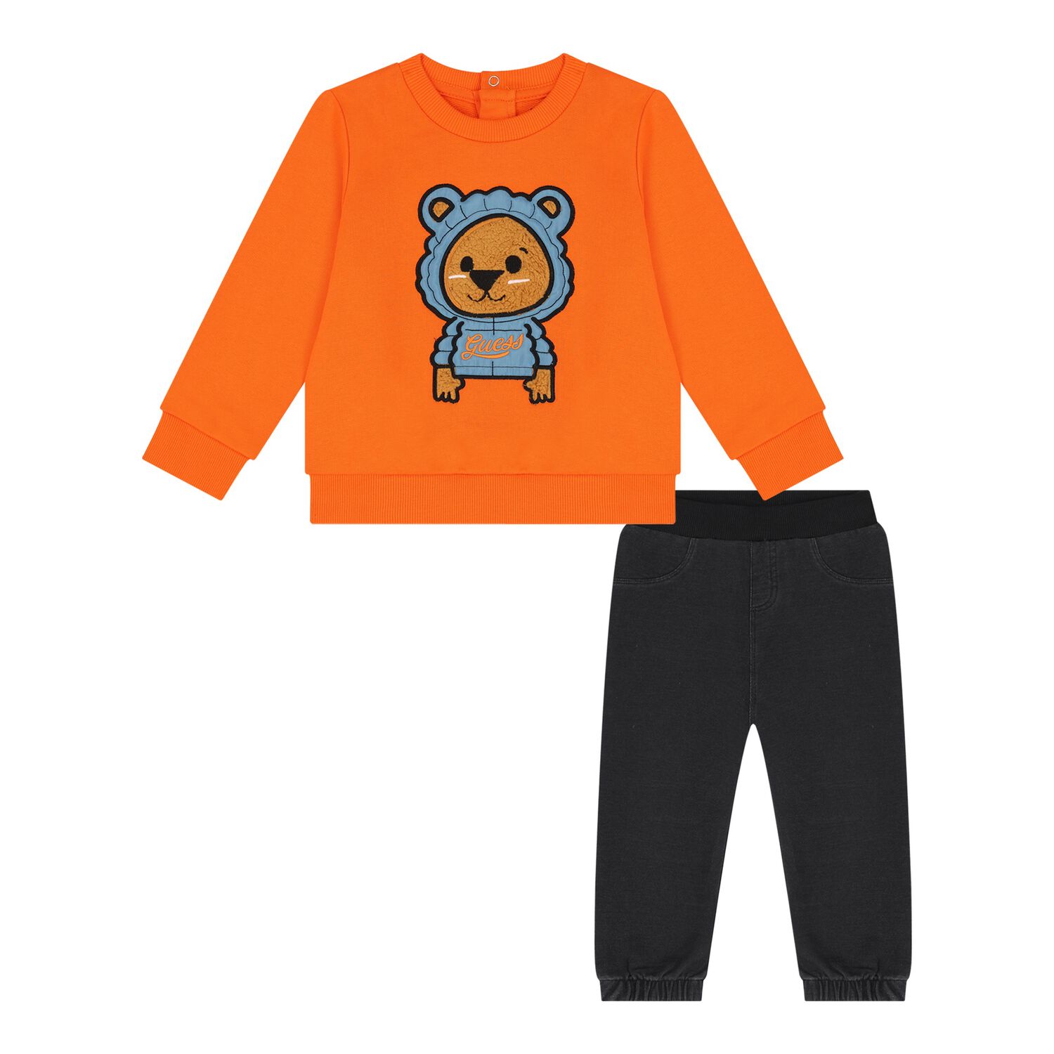 Baby Boys Orange & Black Tracksuit, 1, hi-res image number null
