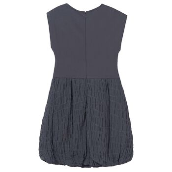 Girls Grey Bubble Hem Dress