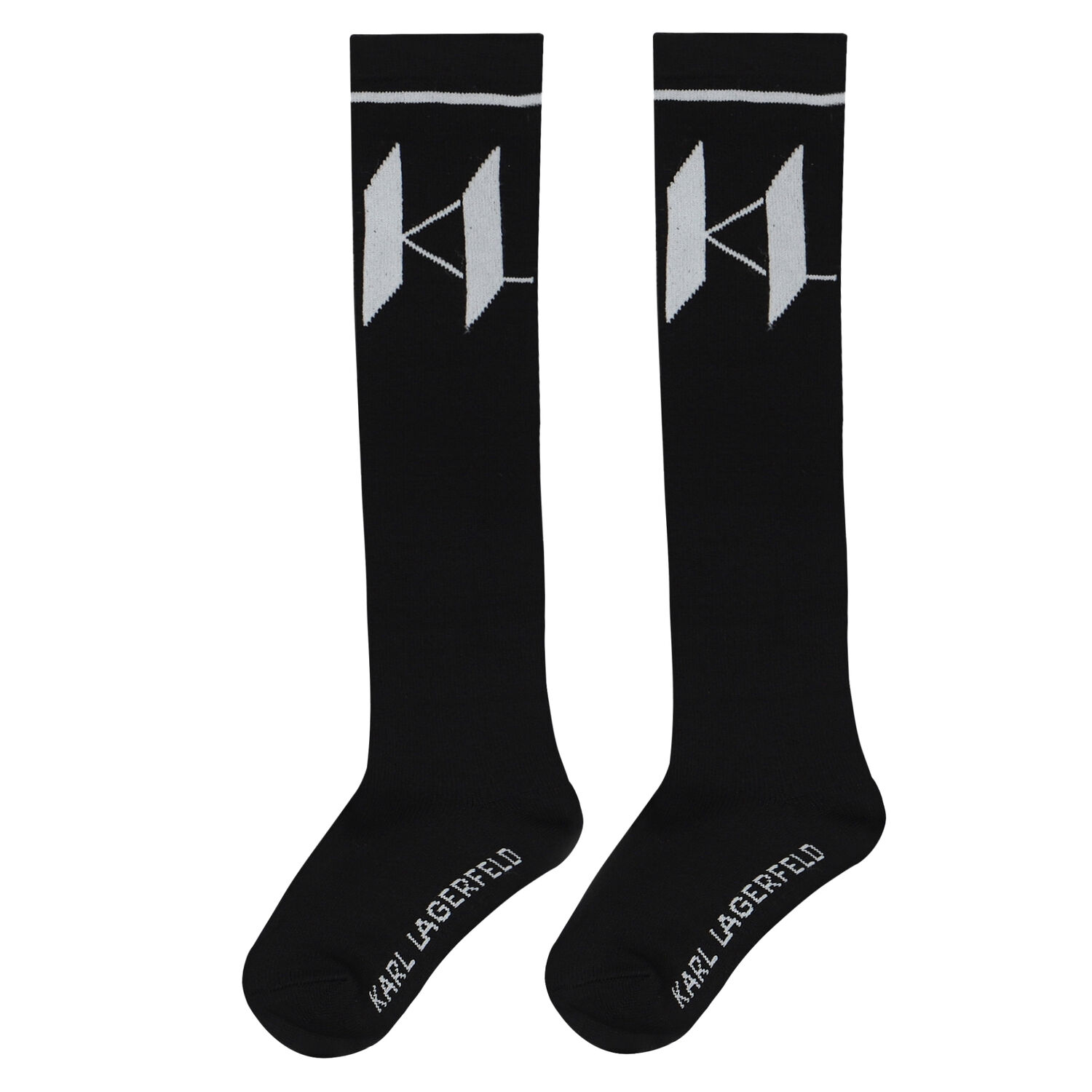 Girls Black Logo Socks, 1, hi-res image number null