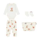 Ivory & White Teddy Bear Bodysuit Set, 1, hi-res