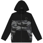 Boys Black Camo Zip Up Top, 1, hi-res