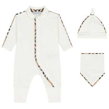 White Check Romper Gift Set