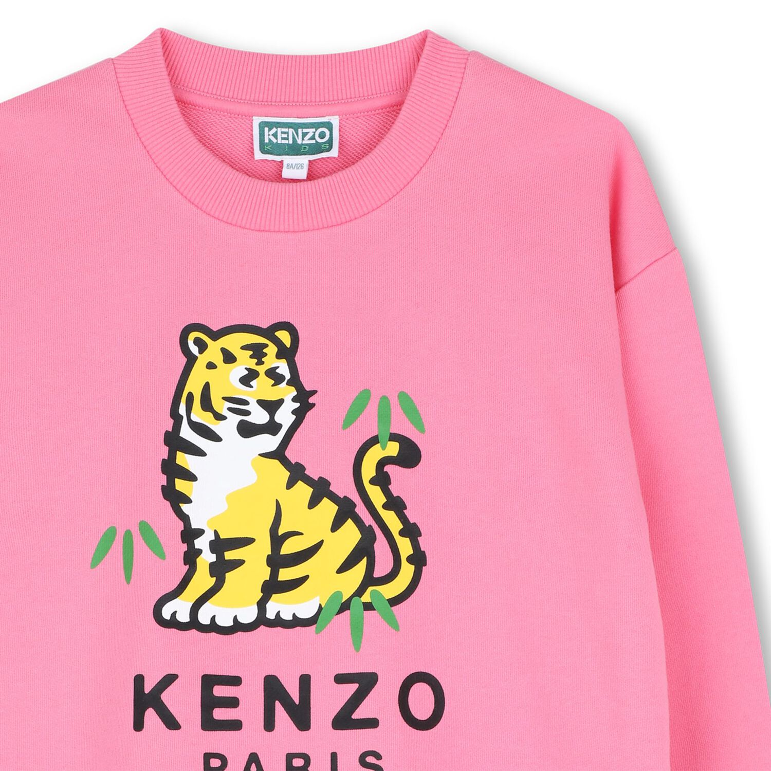 Girls Pink Tiger Logo Sweatshirt, 1, hi-res