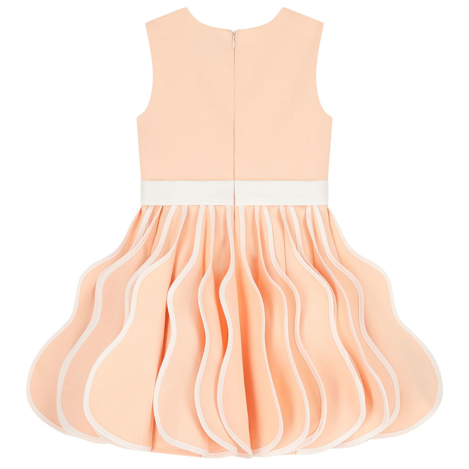 Girls Pink 3D Folds Dress, 1, hi-res