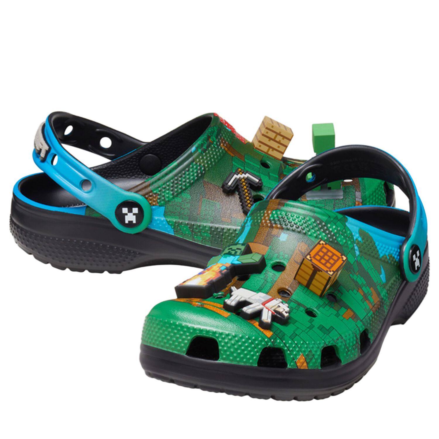 Black & Green Minecraft Classic Clogs Sandals, 1, hi-res