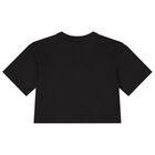 Girls Black Logo T-Shirt, 1, hi-res