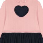Girls Pink & Navy Blue Knitted Dress, 1, hi-res