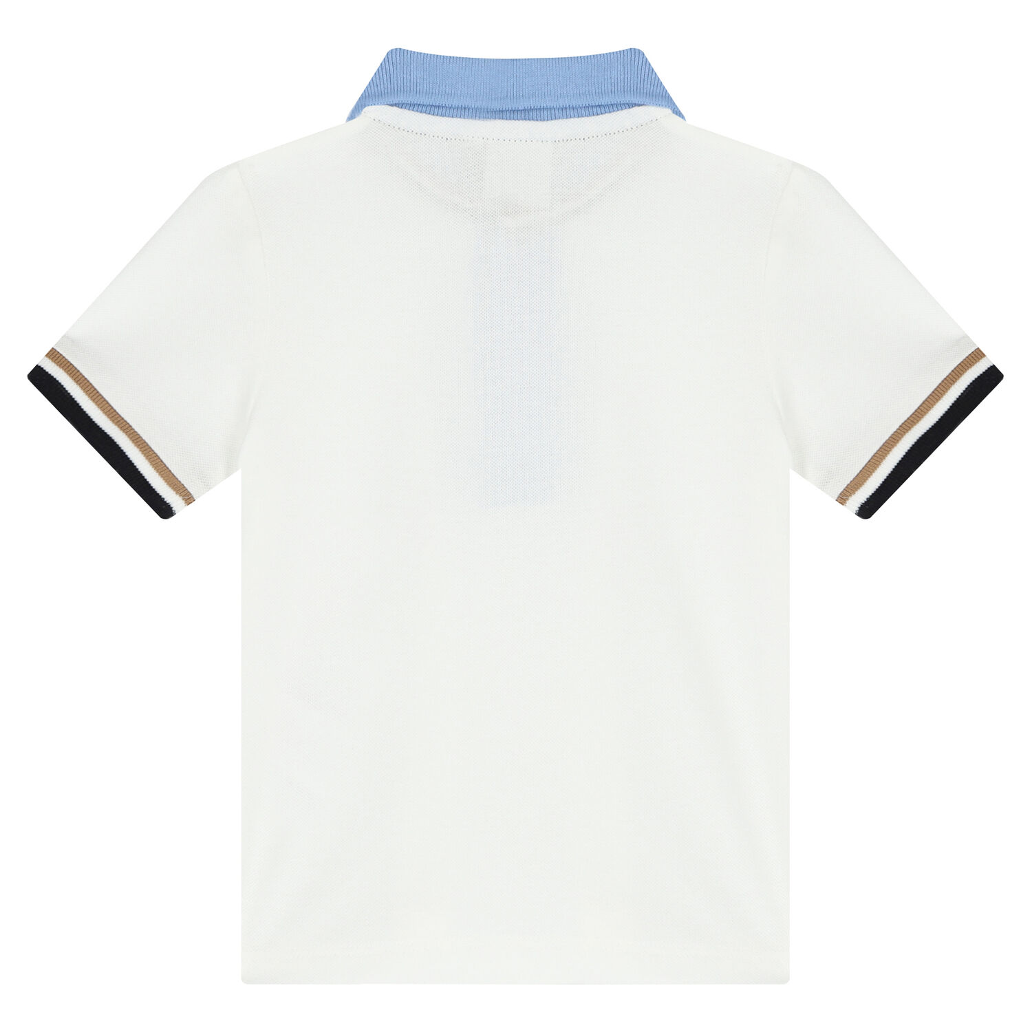 Younger Boys White Logo Polo Shirt, 1, hi-res
