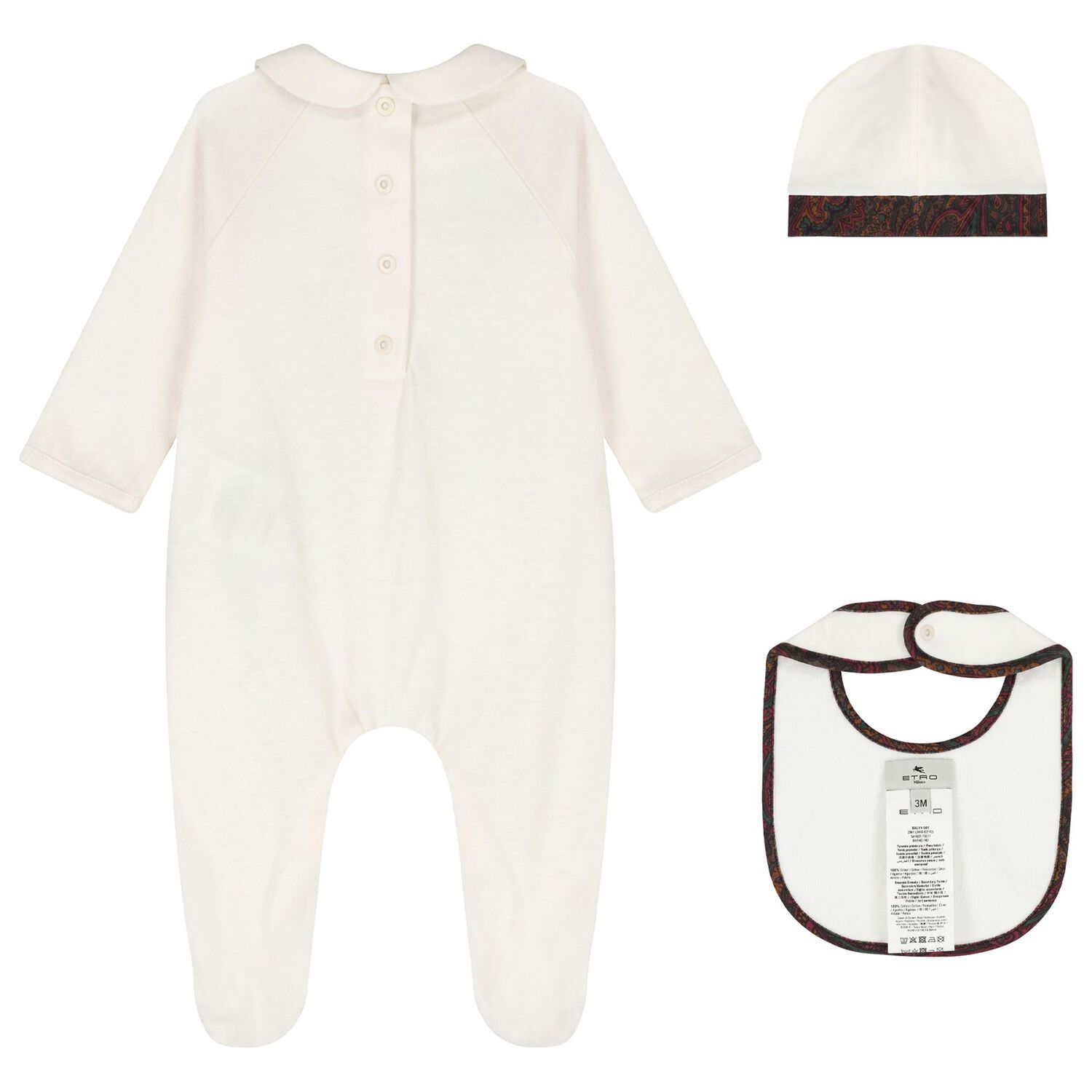 Ivory Paisley Babygrow Gift Set, 1, hi-res