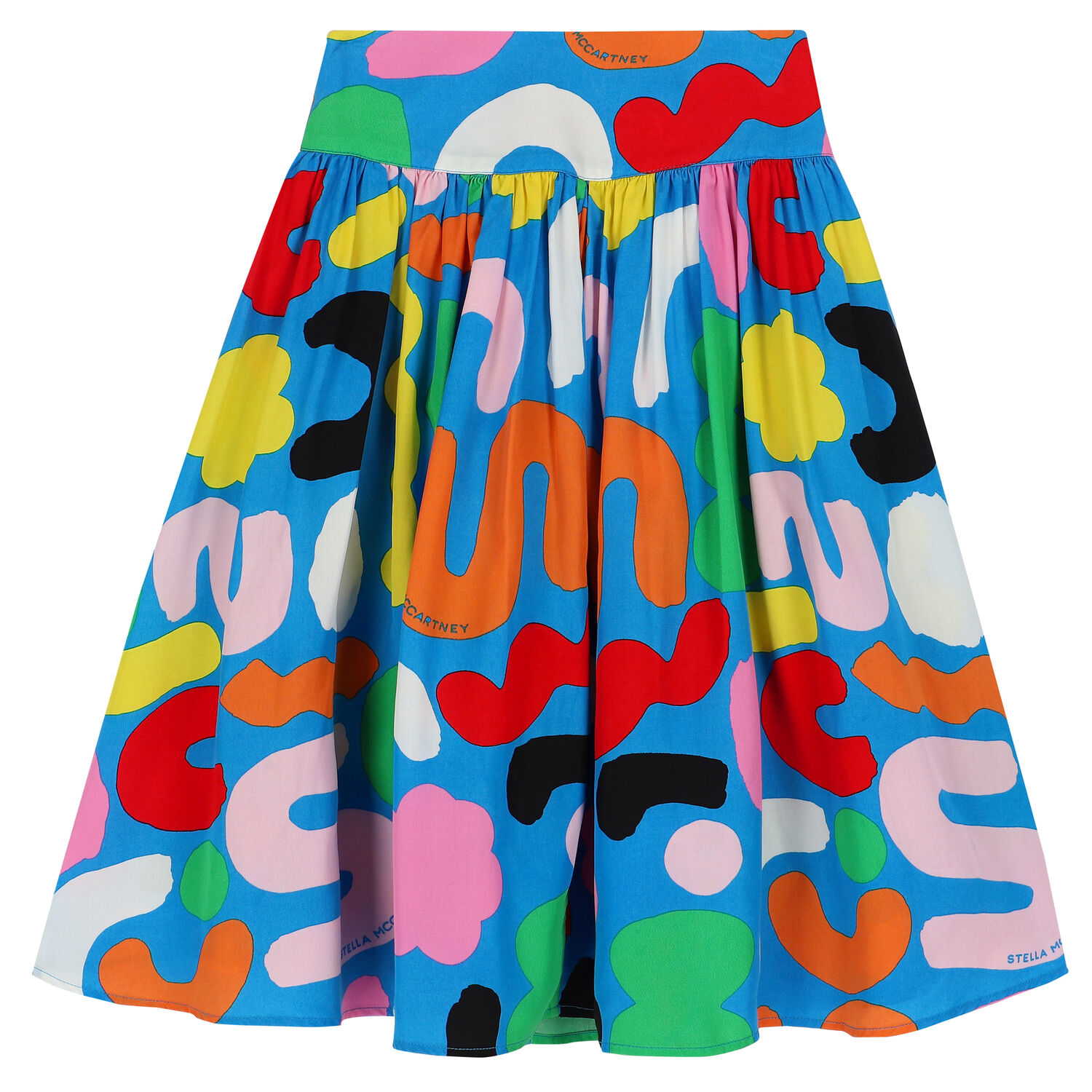 Girls Blue Abstract Skirt, 1, hi-res
