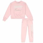 Girls Pink Crystal Logo Tracksuit, 1, hi-res
