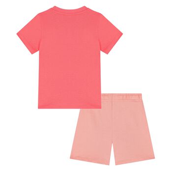 Younger Girls Pink Logo Shorts Set