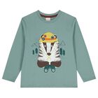 Boys Green Raccoon Long Sleeve Top, 1, hi-res