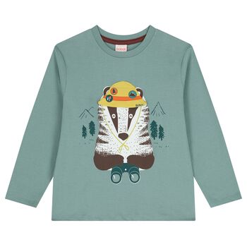 Boboli Boys Green Raccoon Long Sleeve Top, 1 Boys Green Raccoon Long Sleeve Top