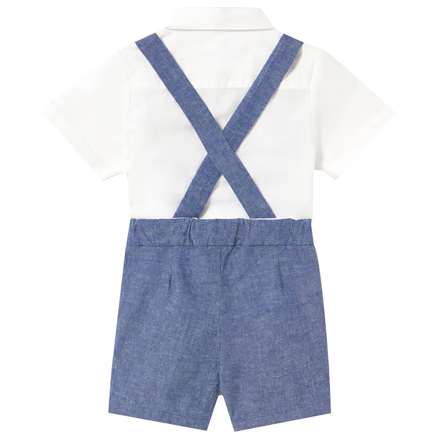 Younger Boys Navy Blue & Ivory Shorts Set, 3, hi-res