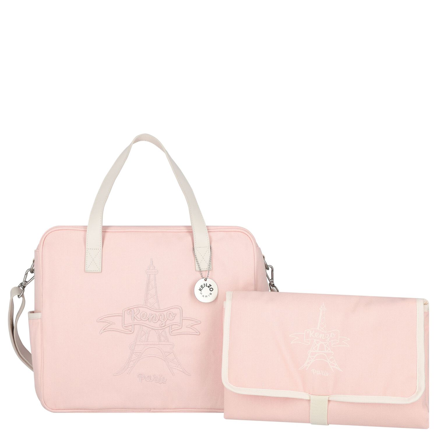 Pink Logo Eiffel Tower Baby Changing Bag, 1, hi-res