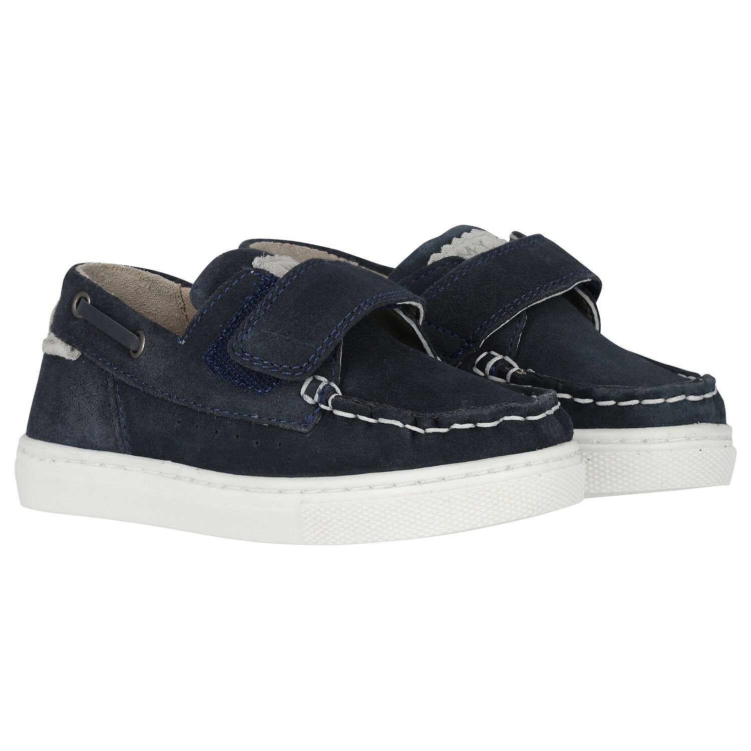 Younger Boys Navy Blue Suede Shoes, 1, hi-res