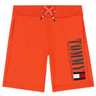 Boys Orange Logo Shorts, 2, hi-res