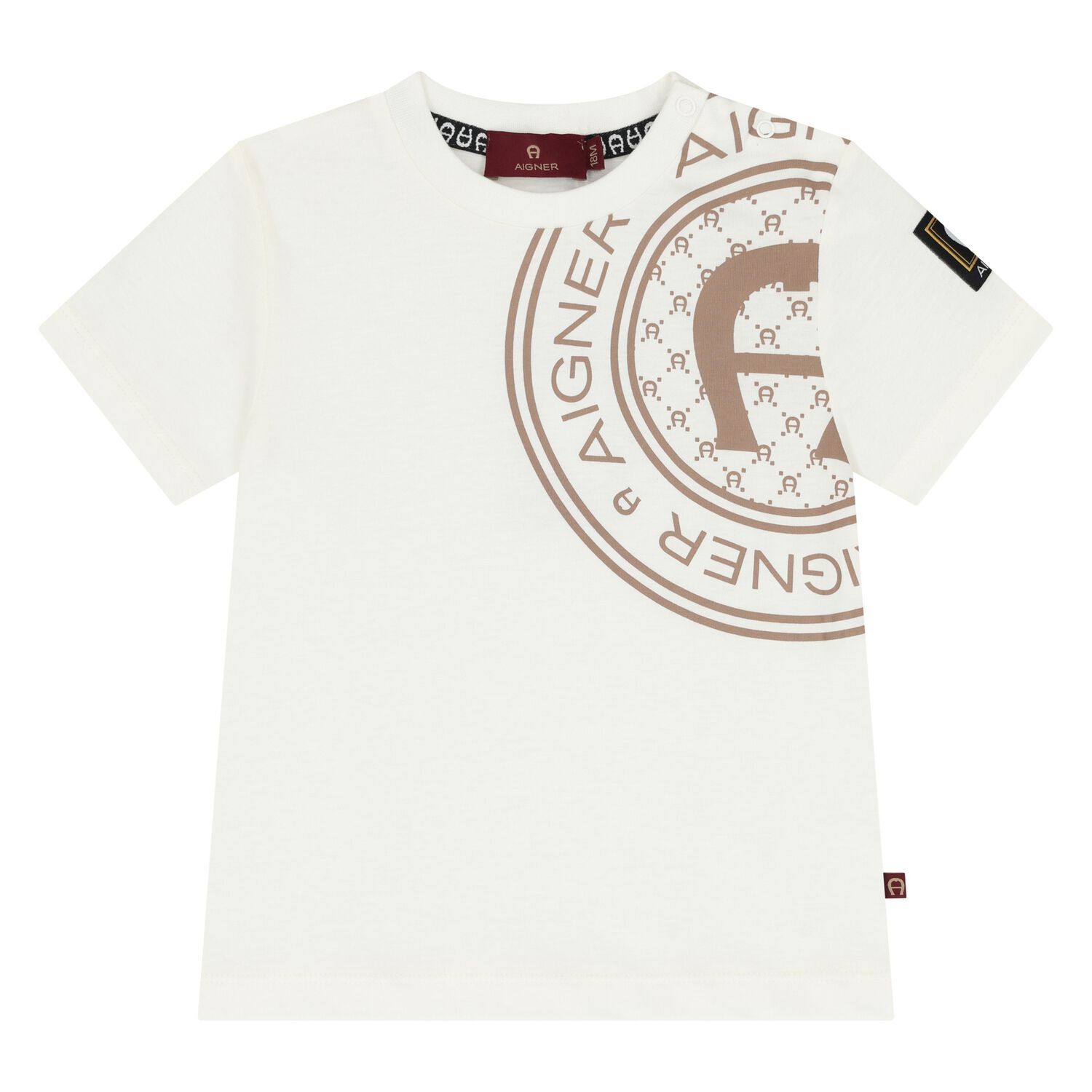 Younger Boys Ivory Logo T-Shirt, 2, hi-res