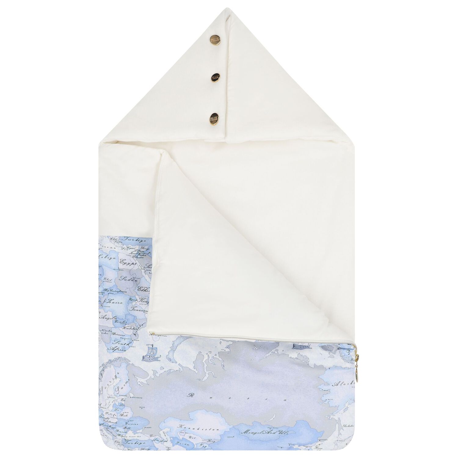 Baby Boys Ivory & Blue Geo Map Baby Nest, 1, hi-res