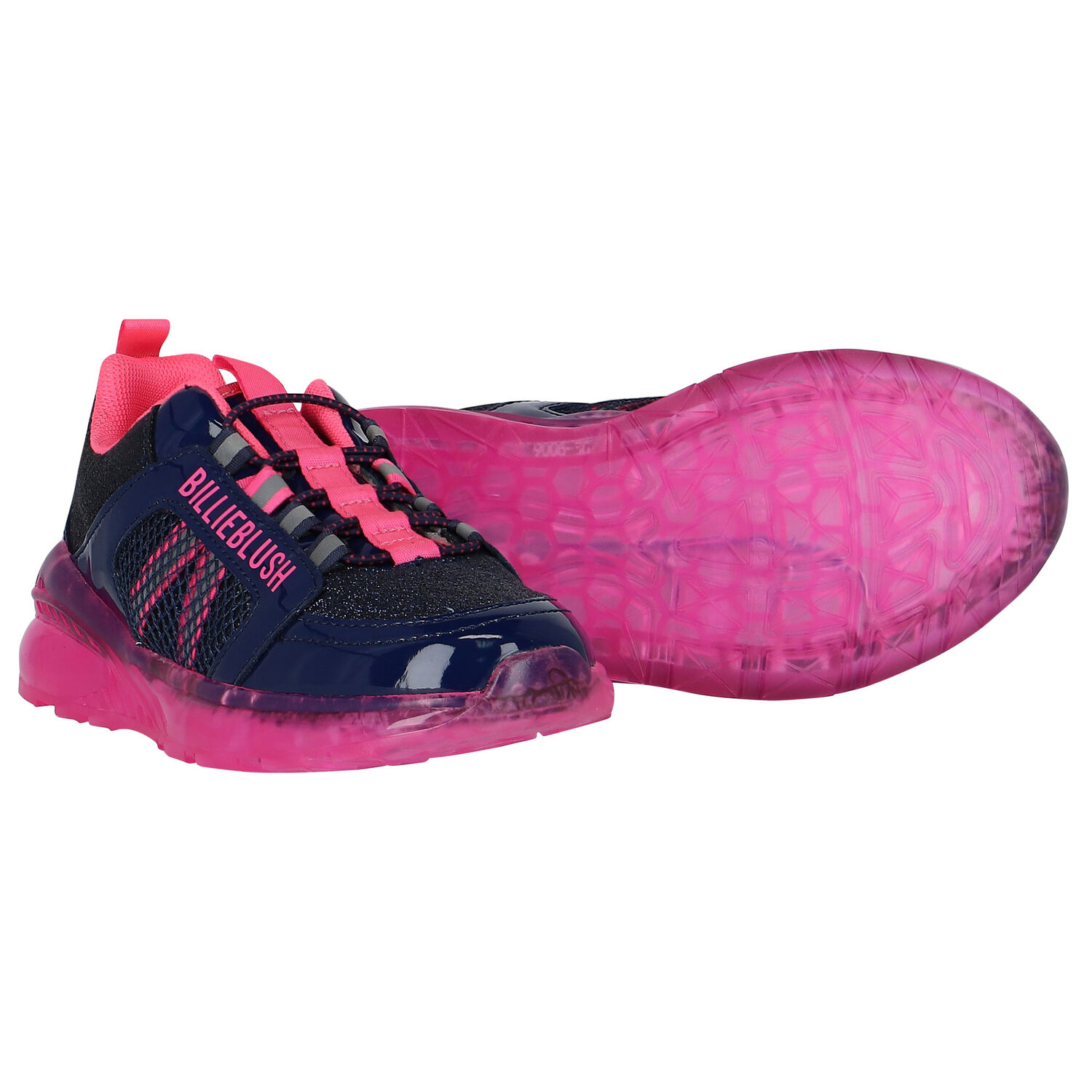 Girls Navy Blue & Pink Logo Trainers&Acirc;&nbsp;, 1, hi-res