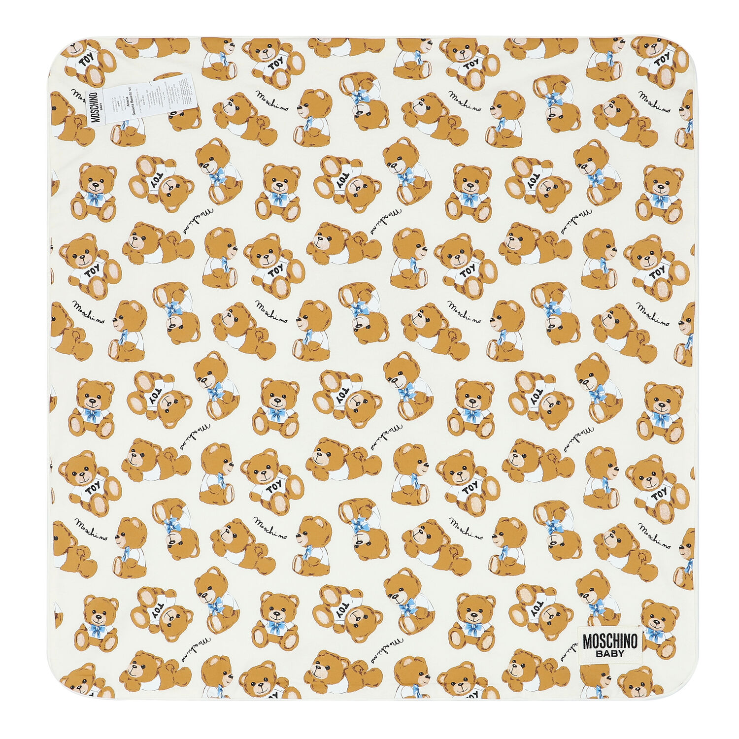 Ivory Teddy Logo Baby Blanket, 1, hi-res