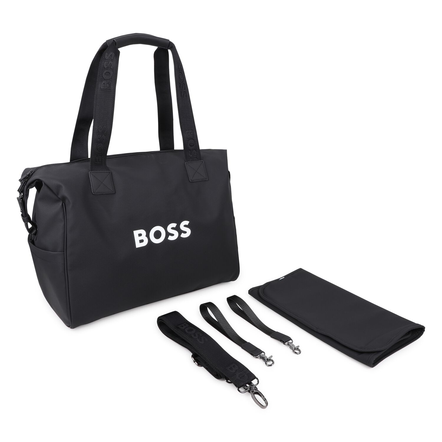 Black Logo Baby Changing Bag, 1, hi-res