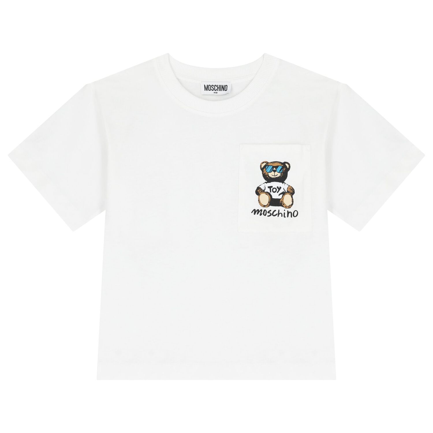 Boys White & Black Teddy Bear Logo Shorts Set, 2, hi-res