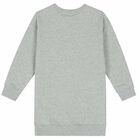 Girls Grey Crystal Logo Dress, 1, hi-res