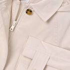 Girls Beige Hooded Zip Up Top, 1, hi-res