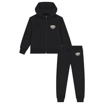 Black Teddy Bear Logo Tracksuit