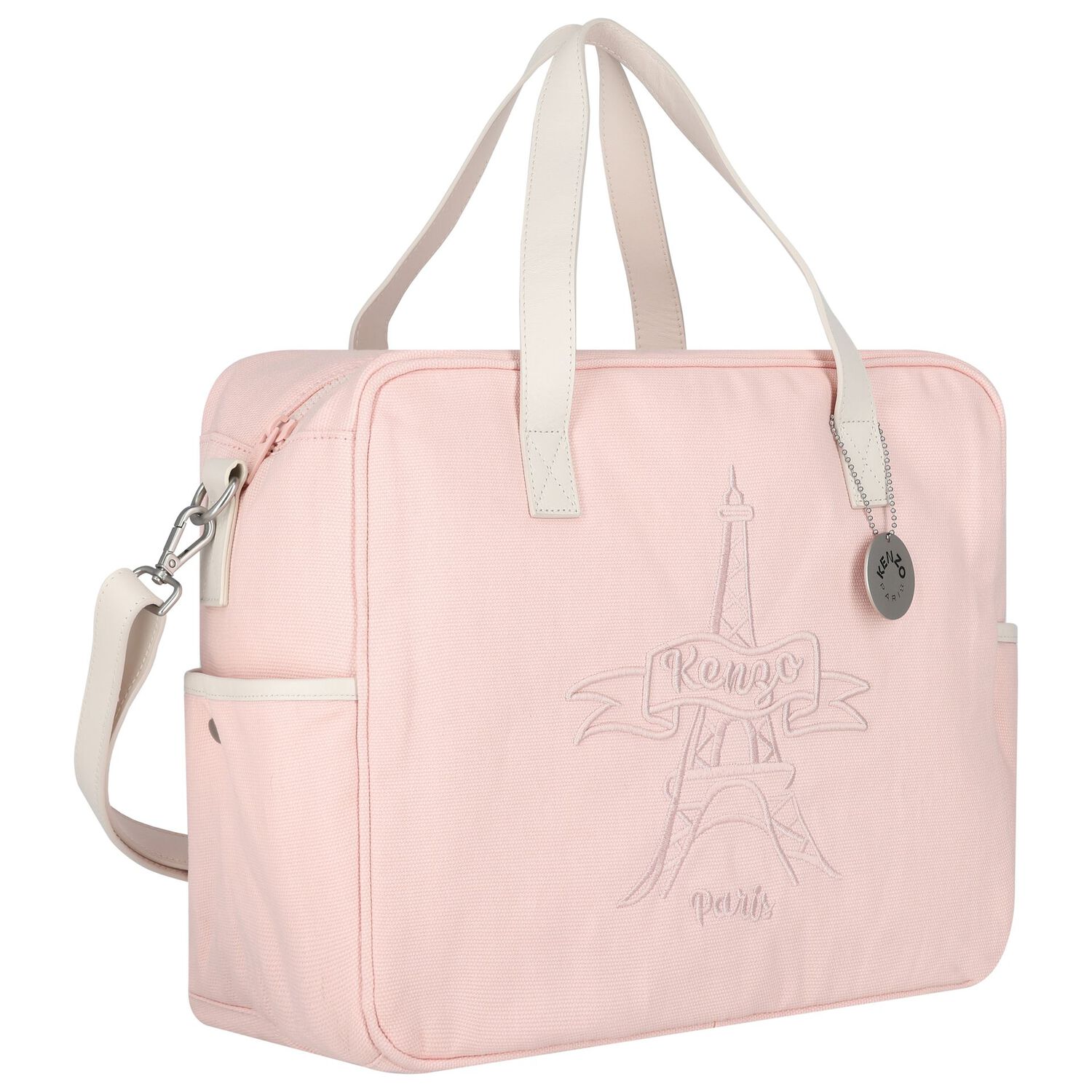 Pink Logo Eiffel Tower Baby Changing Bag, 1, hi-res