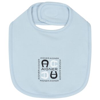 Baby Boys Blue Logo Bib