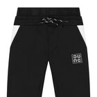 Younger Boys Black Logo Joggers, 1, hi-res